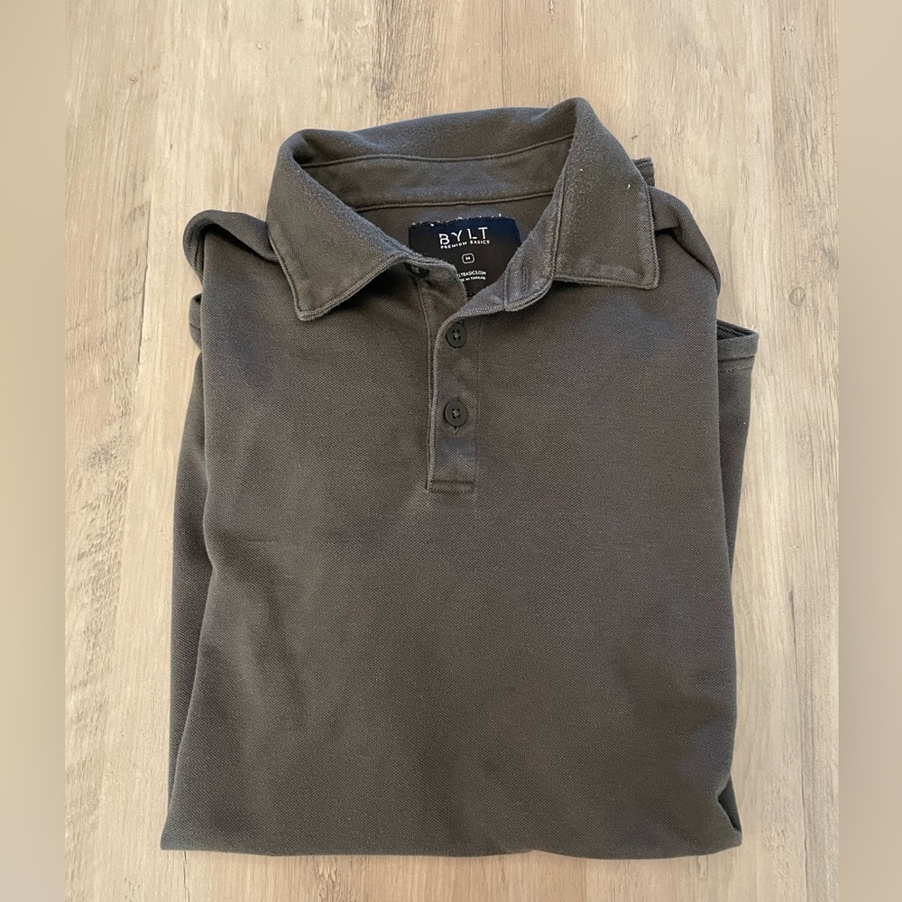 Bylt premium basics men’s dark gray polo shirt size M